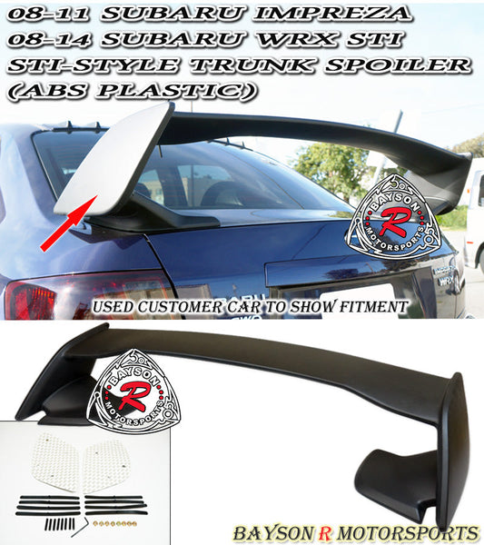 ST Style Spoiler For 2008-2014 Subaru Impreza/WRX/WRX Sti (4Dr Sedan)