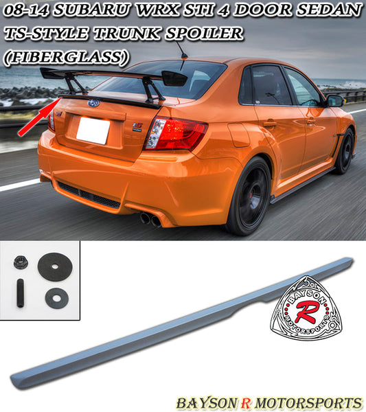 TS Style Spoiler (Fiberglass) For 2008-2014 Subaru Impreza/WRX/WRX Sti (4Dr Sedan)
