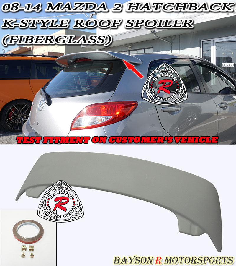 K Style Spoiler (Fiberglass) For 2008-2014 Mazda-2