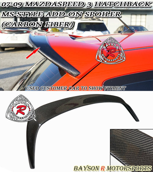 MS Style Add-On Spoiler (Carbon Fiber) For 2007-2009 Mazdaspeed-3