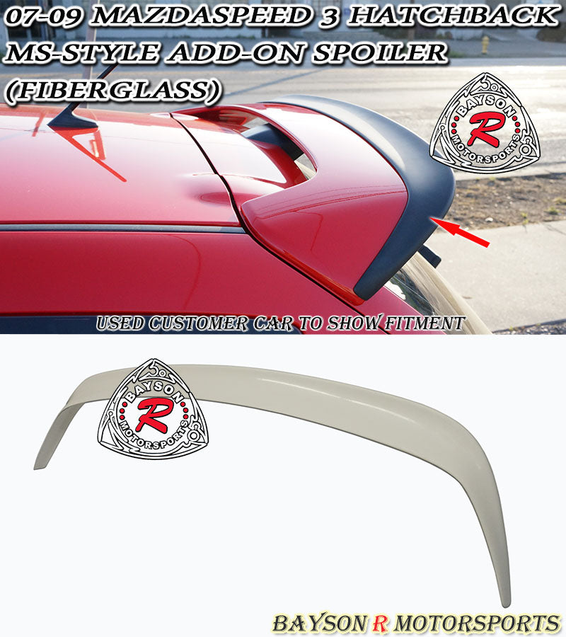 MS Style Add-On Spoiler (Fiberglass) For 2007-2009 Mazdaspeed-3