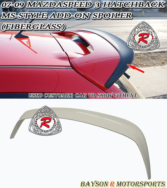 MS Style Add-On Spoiler (Fiberglass) For 2007-2009 Mazdaspeed-3