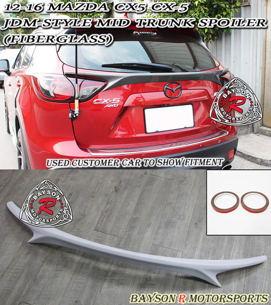 JDM Style Mid Spoiler (Fiberglass) For 2012-2016 Mazda CX-5