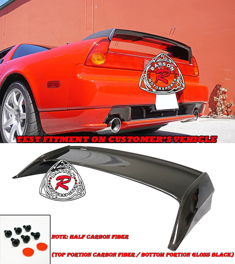 R Style Spoiler (Half Carbon Fiber) w/ LED 3rd Brake Light For 1990-2005 Acura NSX