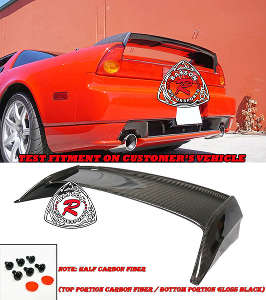 R Style Spoiler (Half Carbon Fiber) w/ LED 3rd Brake Light For 1990-2005 Acura NSX