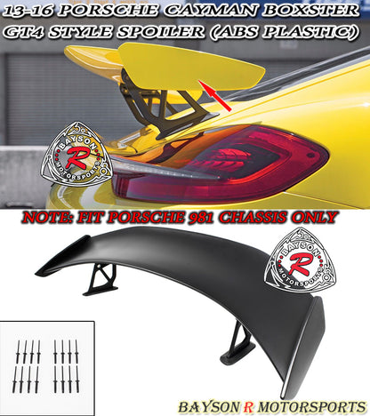 GT4 Style Spoiler For 2013-2016 Porsche Cayman Boxster (981)