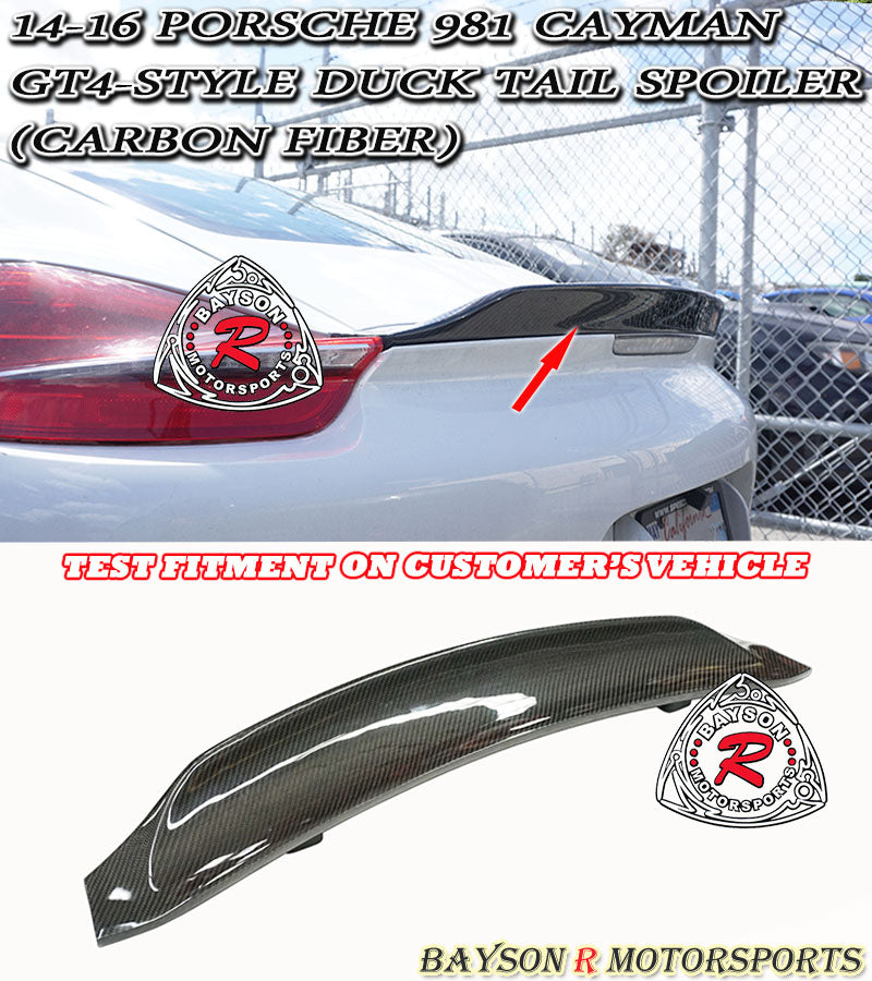 Ducktail Spoiler (Carbon Fiber) For 2014-2016 Porsche Cayman (981)