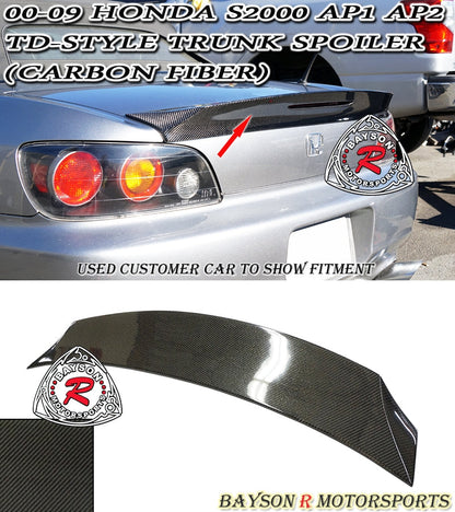 TD Style Spoiler (Carbon Fiber) For 2000-2009 Honda S2000 (AP1/AP2)
