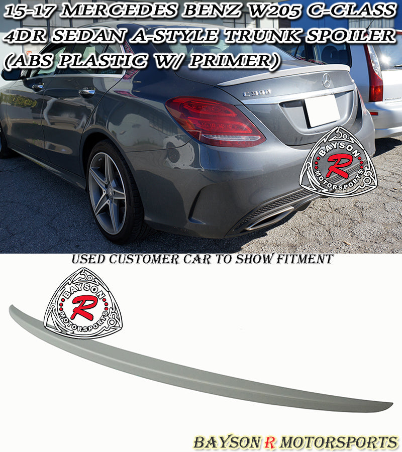 A Style Spoiler (ABS Plastic) For 2015-2021 Mercedes-Benz C-Class 4Dr (W205)