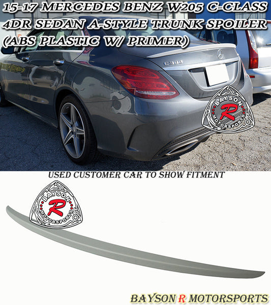 A Style Spoiler (ABS Plastic) For 2015-2021 Mercedes-Benz C-Class 4Dr (W205)
