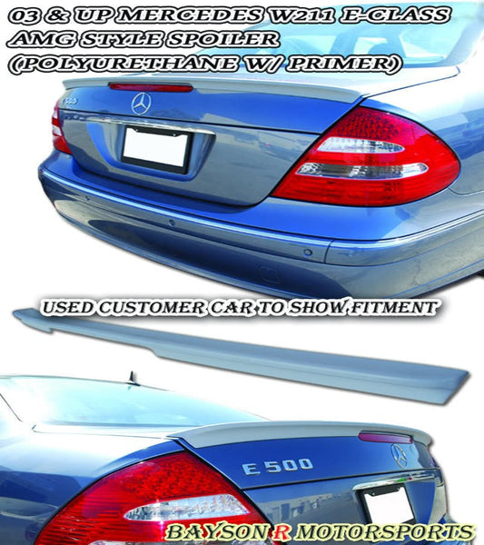A Style Spoiler (Primer) For 2003-2009 Mercedes-Benz E-Class (W211)