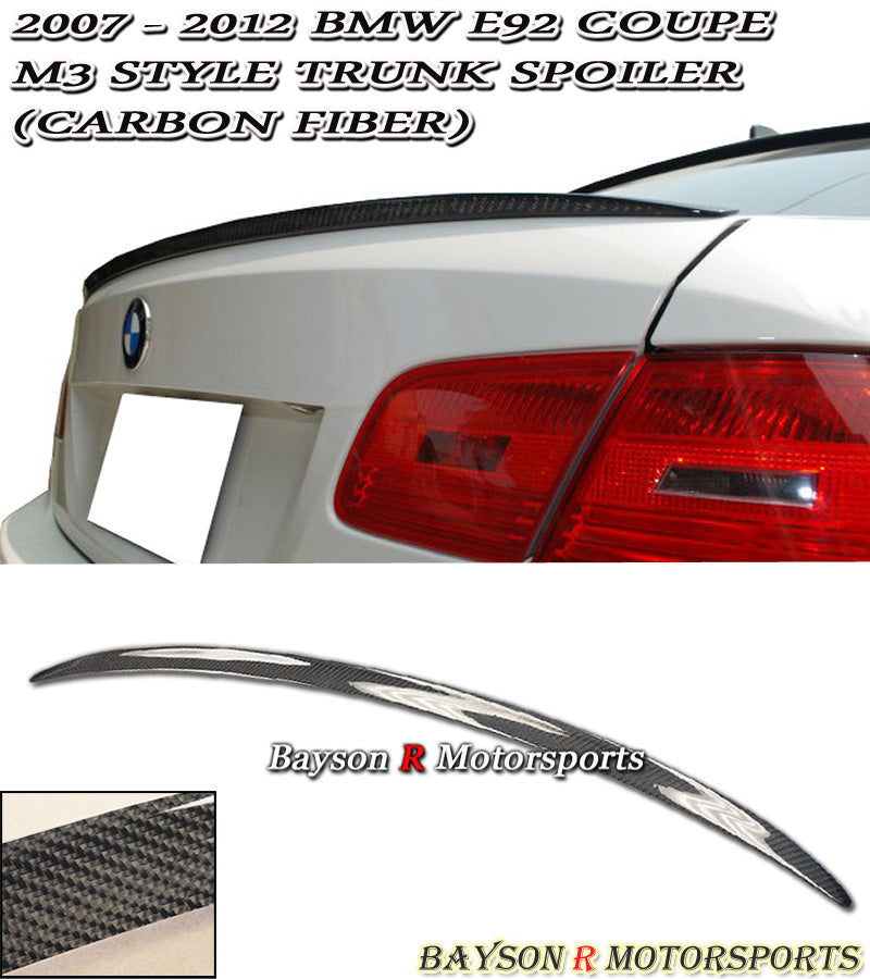 M3 Style Spoiler (Carbon Fiber) For 2007-2013 BMW 3-Series (E92)