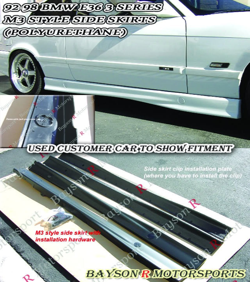 M Style Side Skirts For 1992-1999 BMW 3-Series (E36)