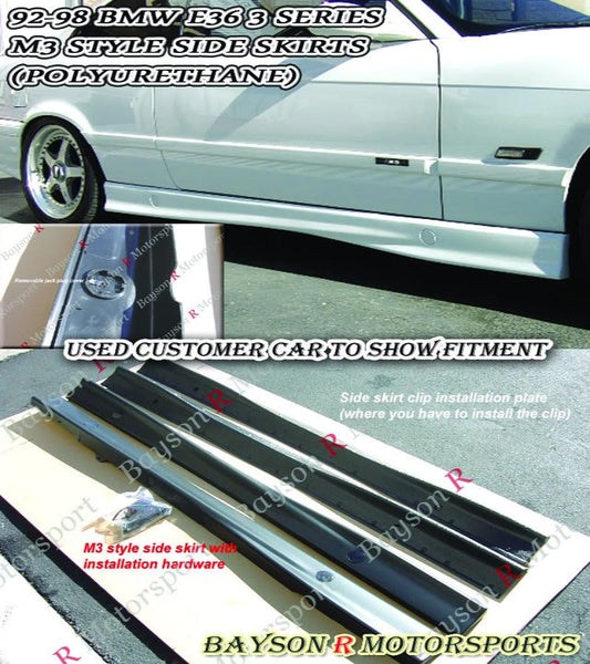 M Style Side Skirts For 1992-1999 BMW 3-Series (E36)
