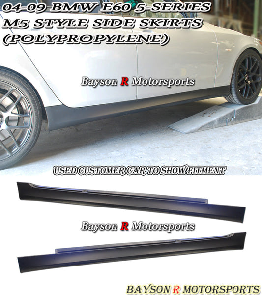 M5 Style Side Skirts For 2004-2010 BMW 5-Series (E60/E61)