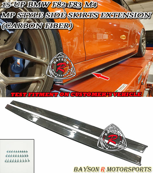 MP Style Side Skirts Extensions (Carbon Fiber) For 2015-2020 BMW 4-Series M4 (F82 /F83)