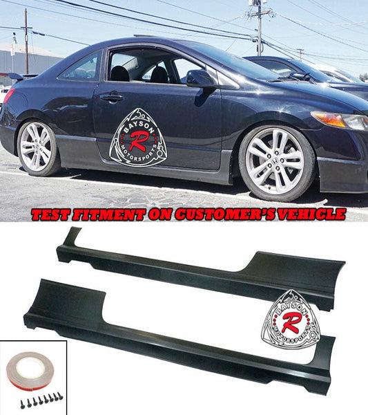 HF Style Side Skirts (Polypropylene) For 2006-2011 Honda Civic (2Dr Coupe)