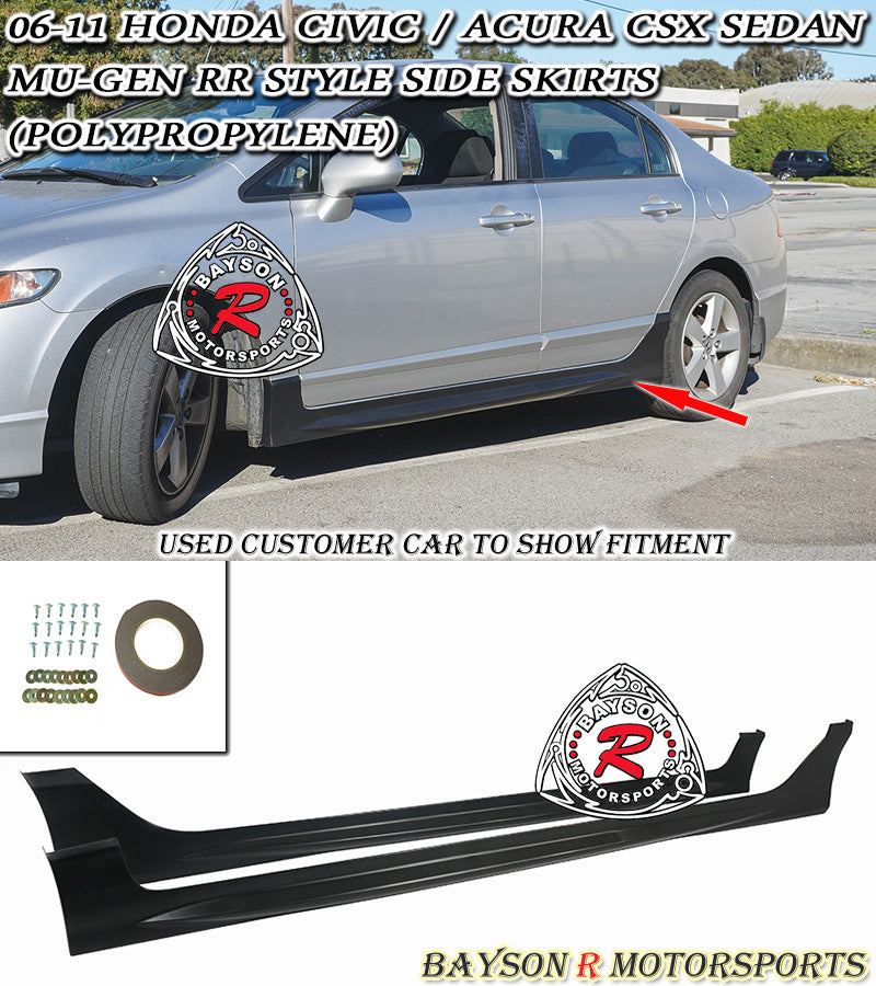 MURR Style Side Skirts For 2006-2011 Honda Civic (4Dr Sedan)