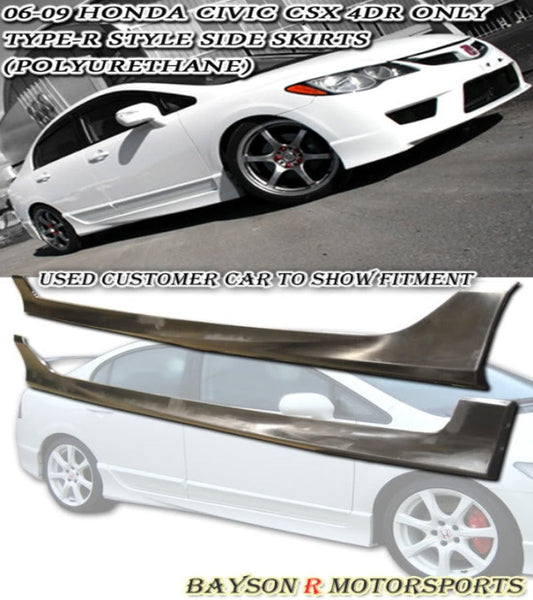 TR Style Side Skirts For 2006-2011 Honda Civic (4Dr Sedan)