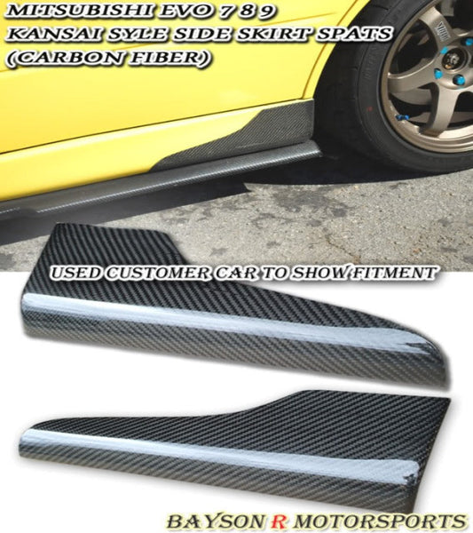 Kansai-Style Side Skirt Spats (Carbon Fiber) For 2001-2007 Mitsubishi Evolution-7/8/9