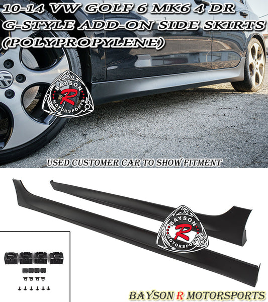 G Style Side Skirts For 2010-2014 Volkwagen Golf 6 (4Dr Hatchback, MK6)