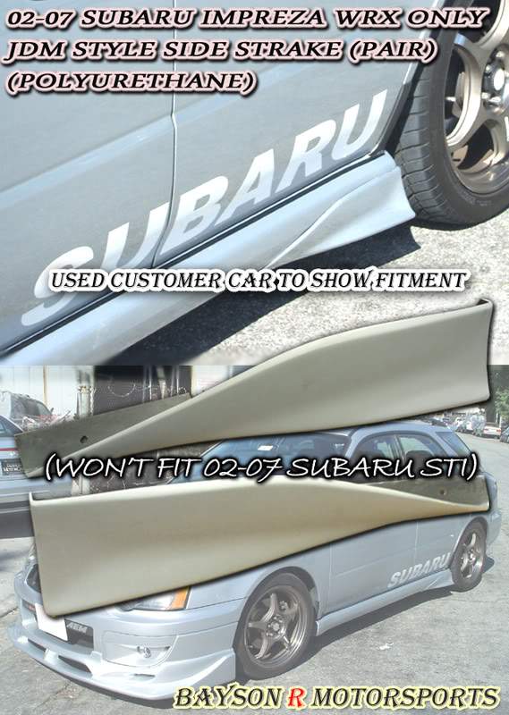 JDM Style Side Skirts Front Aero Guard with Rear Spats Strakes For 2002-2007 Subaru WRX