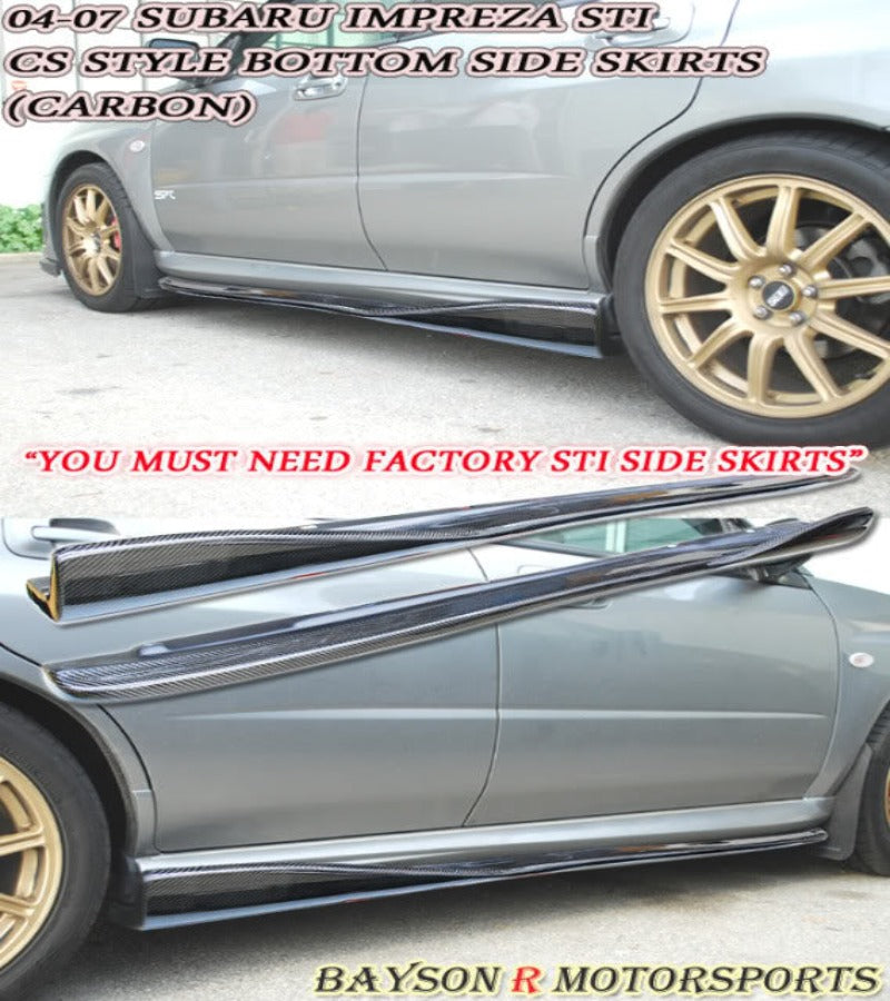CS Style Side Skirts (Carbon Fiber) For 2004-2007 Subaru WRX Sti