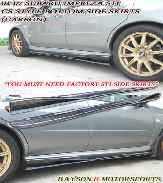 CS Style Side Skirts (Carbon Fiber) For 2004-2007 Subaru WRX Sti