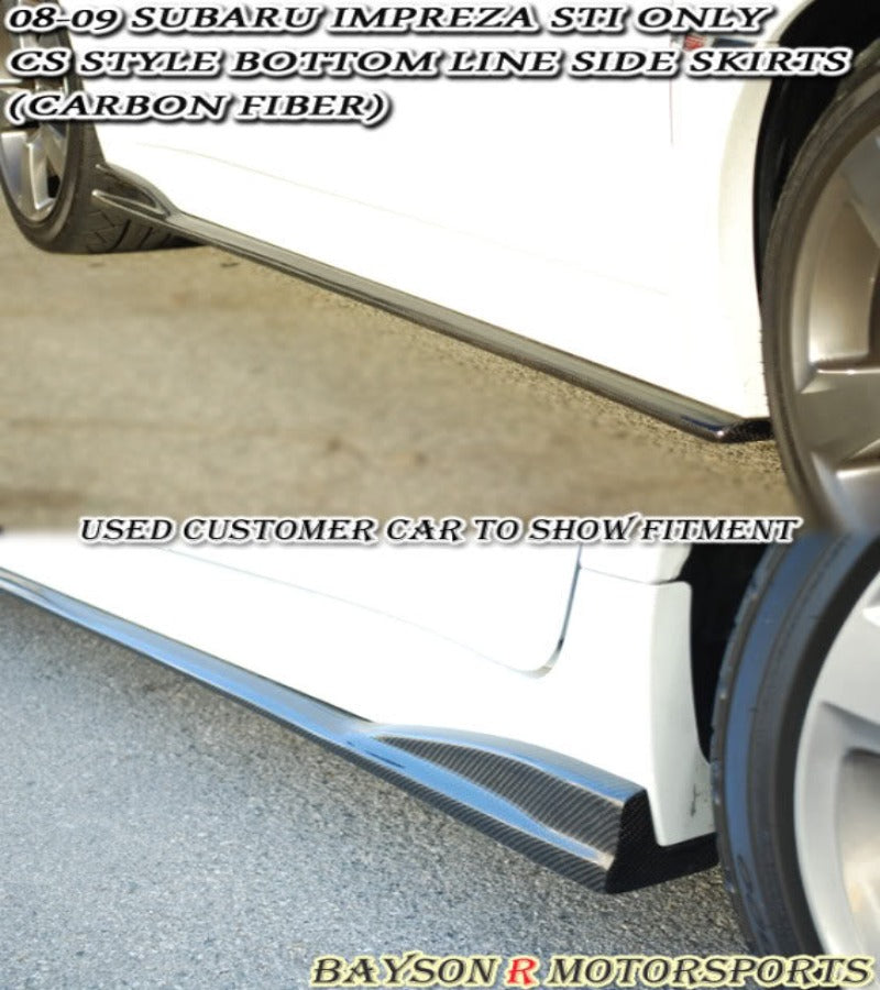 CS Style Side Skirts (Carbon Fiber) For 2008-2014 Subaru WRX/WRX Sti