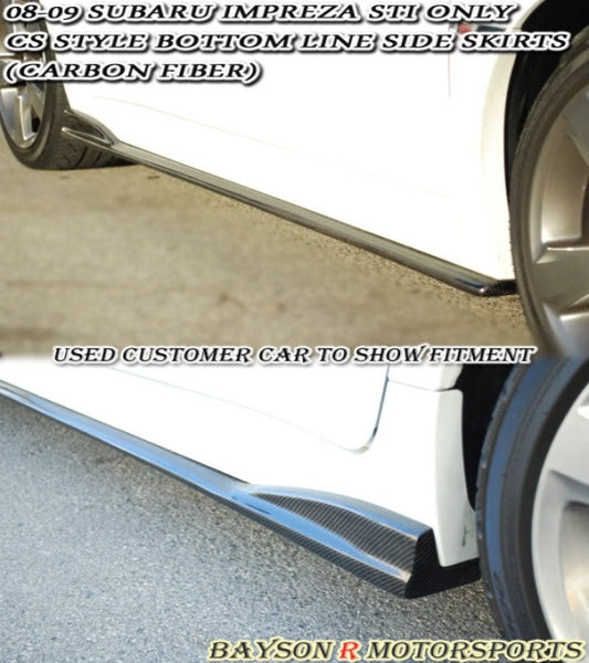 CS Style Side Skirts (Carbon Fiber) For 2008-2014 Subaru WRX/WRX Sti