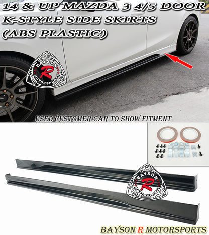 K Style Side Skirts For 2014-2018 Mazda-3
