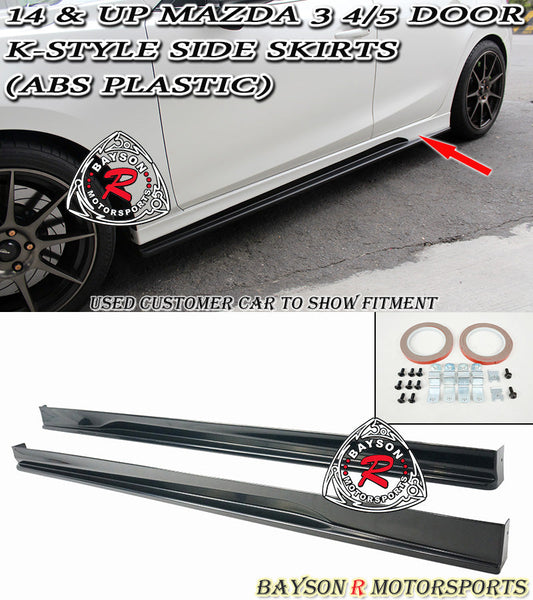 K Style Side Skirts For 2014-2018 Mazda-3