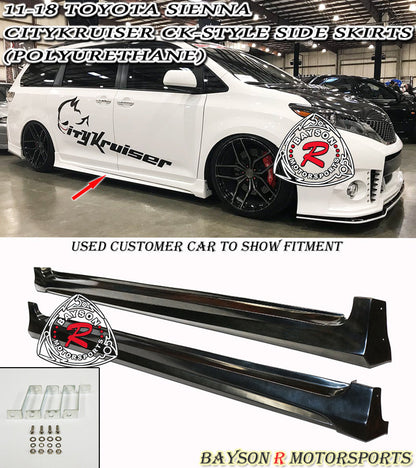 CityKruiser CK Style Add-On Side Skirts For 2011-2020 Toyota Sienna