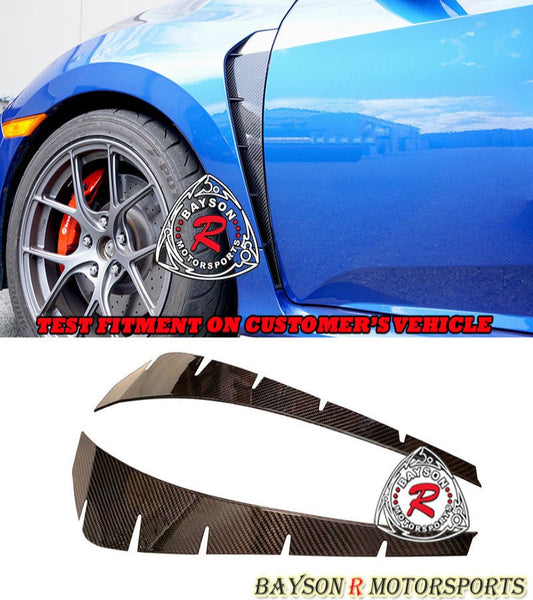 Fender Vent Add-On Insert (Dry Carbon - Gloss) For 2017-2021 Honda Civic Type R (FK8)