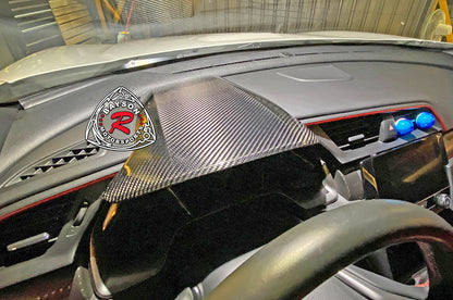 Center Dash Cover (Dry Carbon - Gloss) For 2016-2021 Honda Civic/2017-2021 Honda Civic Type R (FK8)