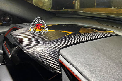 Center Dash Cover (Dry Carbon - Gloss) For 2016-2021 Honda Civic/2017-2021 Honda Civic Type R (FK8)