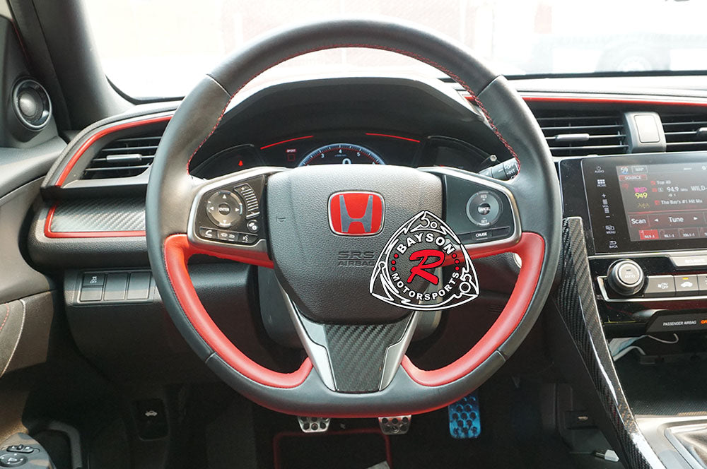 Steering Wheel Insert (Dry Carbon - Gloss) For 2016-2021 Honda Civic/2017-2021 Honda Civic Type R (FK8)