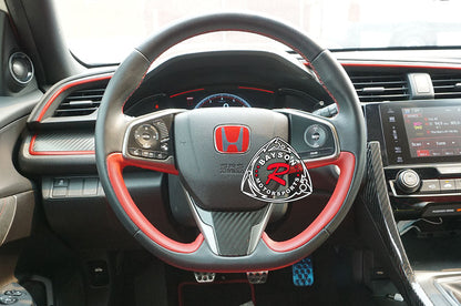 Steering Wheel Insert (Dry Carbon - Gloss) For 2016-2021 Honda Civic/2017-2021 Honda Civic Type R (FK8)