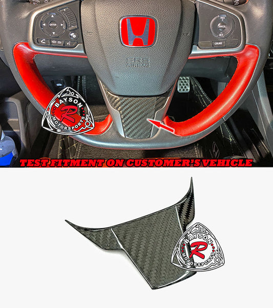 Steering Wheel Insert (Dry Carbon - Gloss) For 2016-2021 Honda Civic/2017-2021 Honda Civic Type R (FK8)