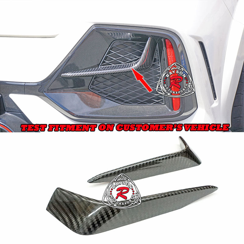 Rear Bumper Vent Trim (Dry Carbon - Gloss) For 2020-2021 Honda Civic Type R (FK8)