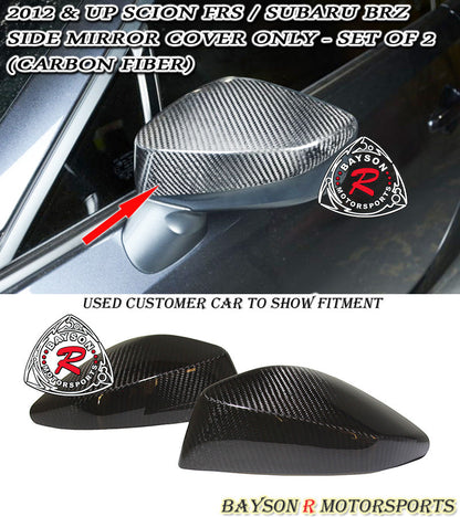 Side Mirror Trim Cover (Carbon Fiber) For 2012-2016 Scion FR-S