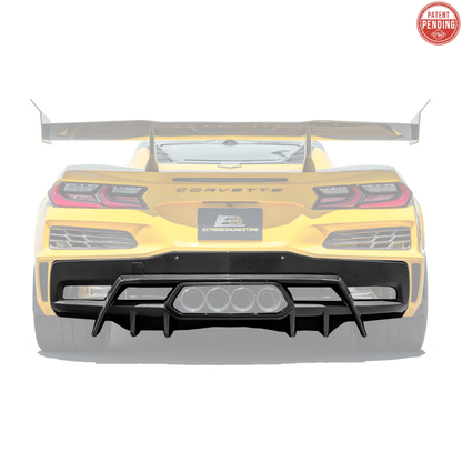 2023-Up Corvette C8 Z06 dry CARBON FIBER Rear Bumper Finned Diffuser