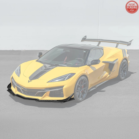 2023-Up Corvette C8 Z06 Z07 DRY CARBON FIBER Extended Package Front Lip & Canards