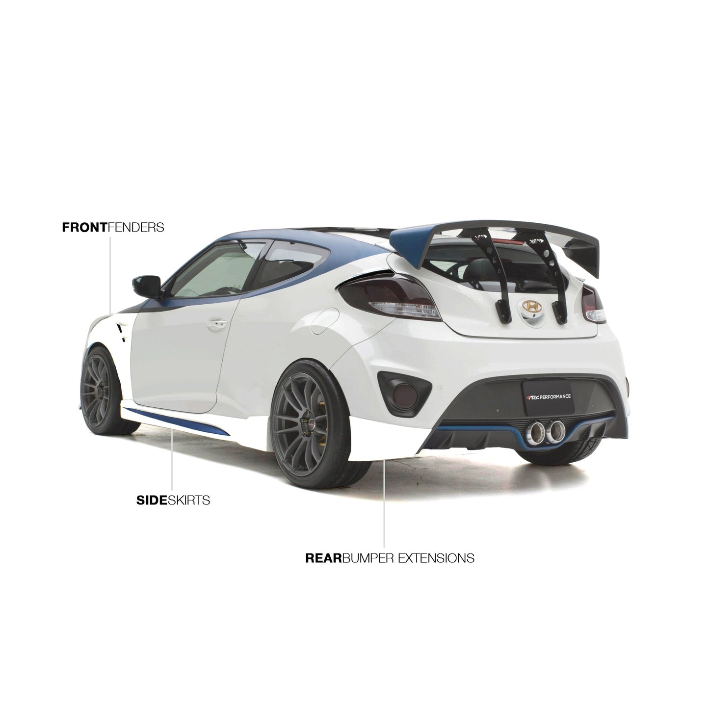 2013-2017 Hyundai Veloster Turbo C-FX Rear Bumper Side Extensions