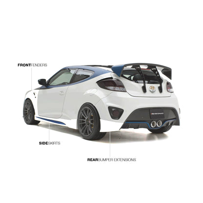 2013-2017 Hyundai Veloster Turbo C-FX Rear Bumper Side Extensions