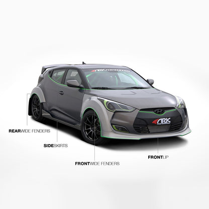 2012-2017 Hyundai Veloster C-FX Fiberglass Front Over Fenders