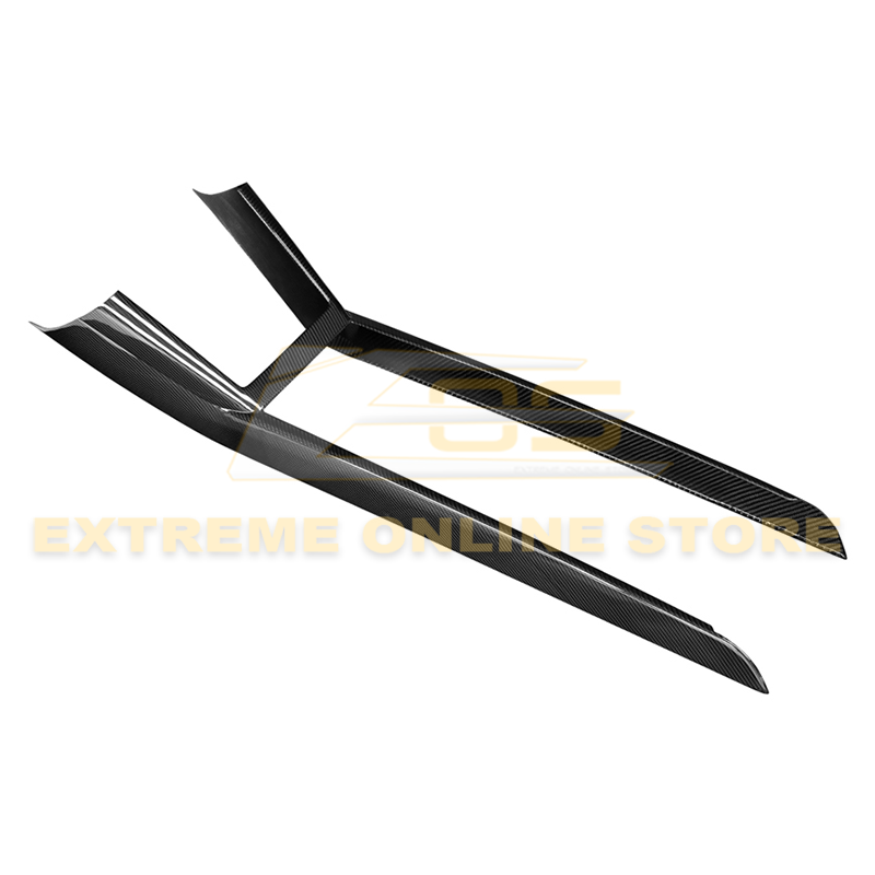 2024-Up Tesla Model 3, 2025-Up Model Y Carbon Fiber Interior Console Frame - VENT-810-BKCF