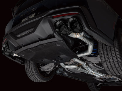AWE Track Edition Exhaust for S650 Ford Mustang Dark Horse - Quad Diamond Black Tips