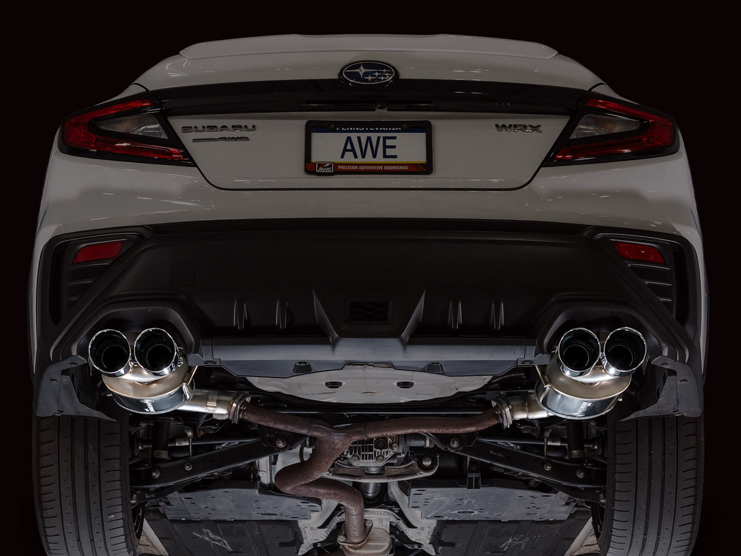 AWE Touring Edition Axleback Exhaust for VB Subaru WRX - Chrome Silver Tips