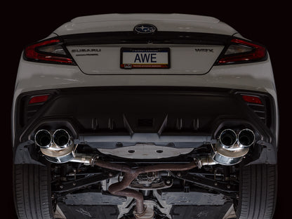 AWE Touring Edition Axleback Exhaust for VB Subaru WRX - Chrome Silver Tips